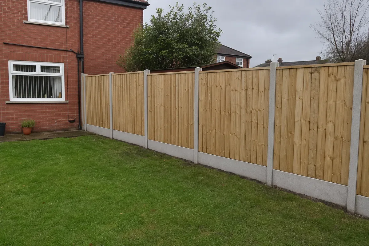 Garden fencing at a Stockport residential property